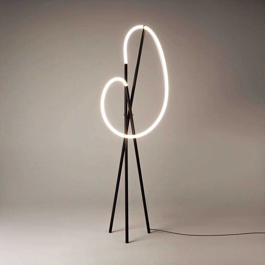 Lampadaire design tube lumineux à LED AURORA