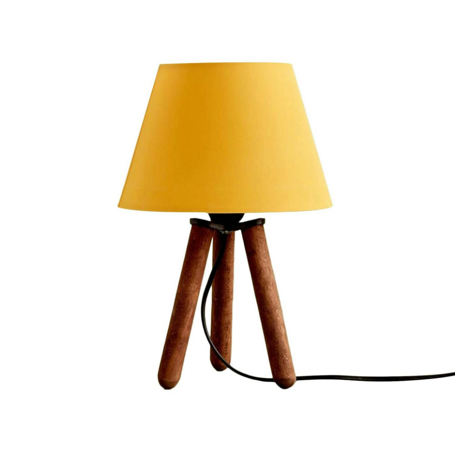 Lampe de chevet trépied bois KILIS