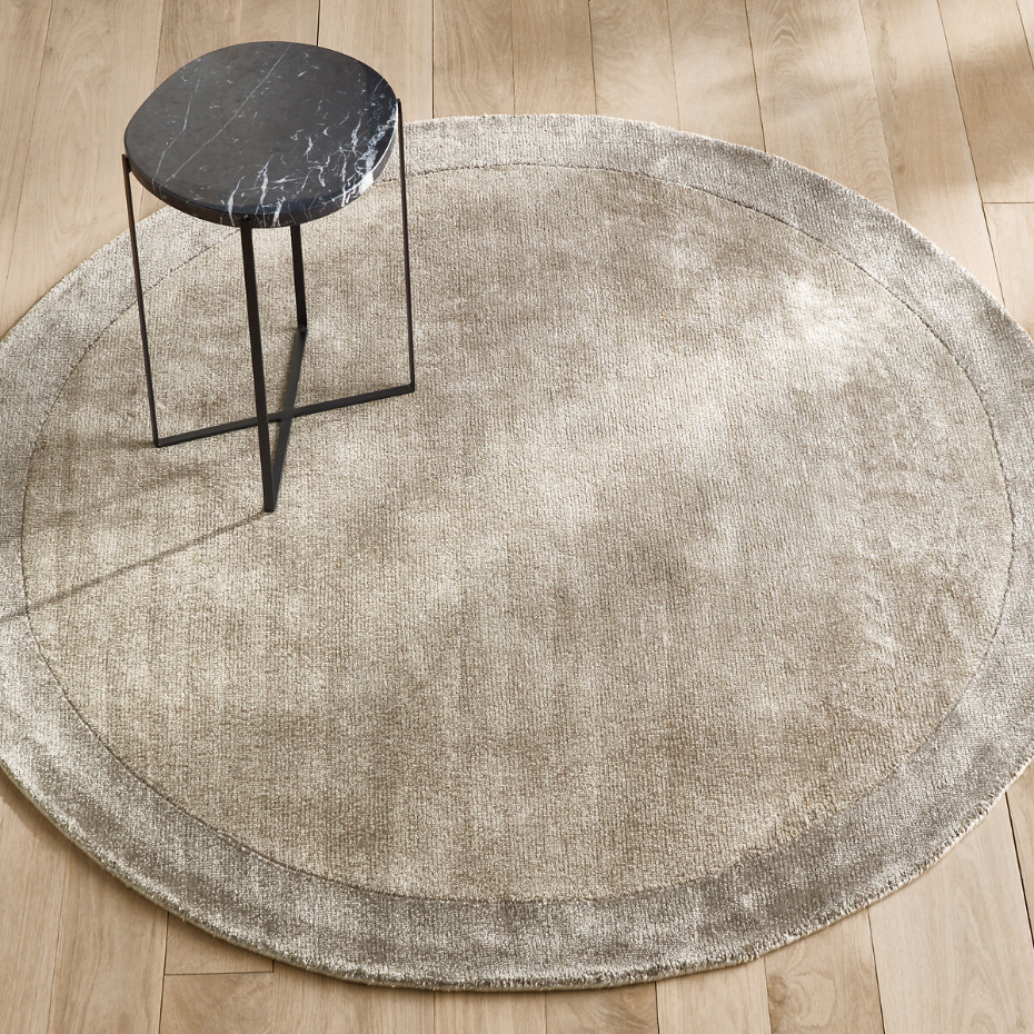 Tapis Tencel™ rond, tissé main, Burada