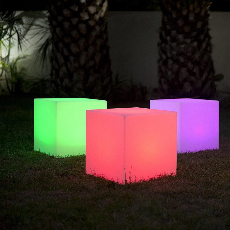Cube lumineux sans fil multicolore CARRY H40cm
