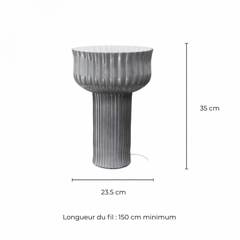 Lampe à poser en verre strié, NEMONE