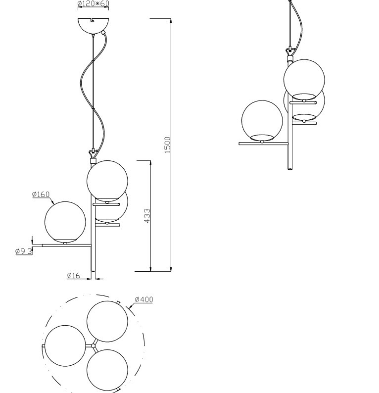 Suspension en métal classique, D.V014048, PURE