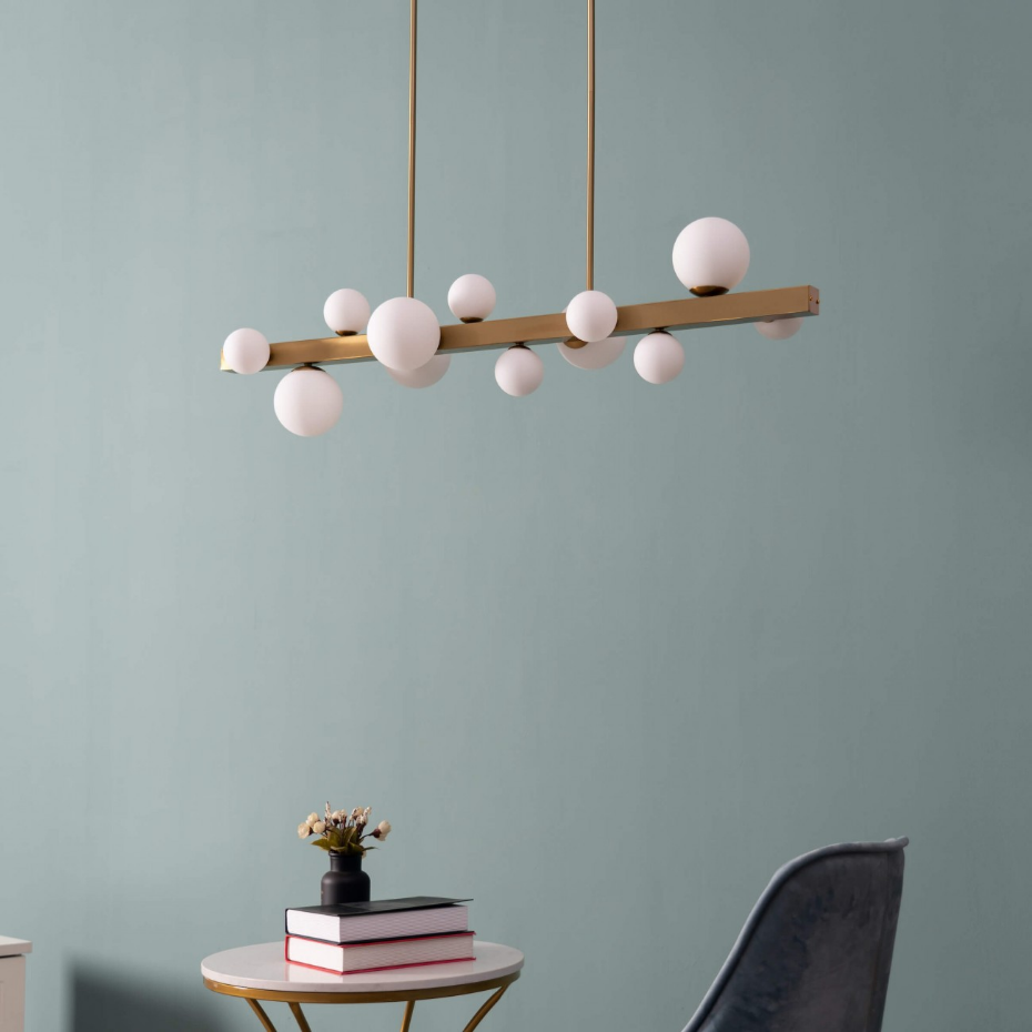 Somptueuse suspension en inox et verre - OROMIA