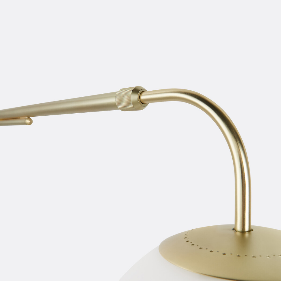 Applique/Potence laiton et verre opaline, Moricio