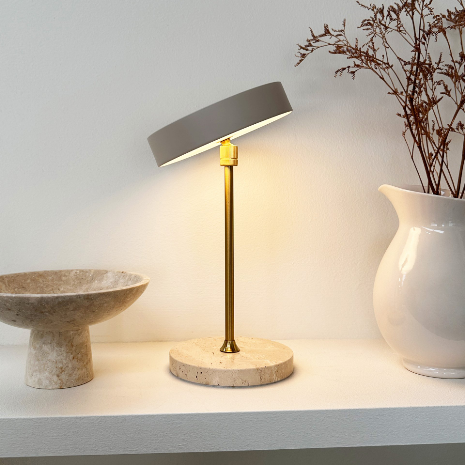Lampe à poser LED MOONLIGHT noir, marbre