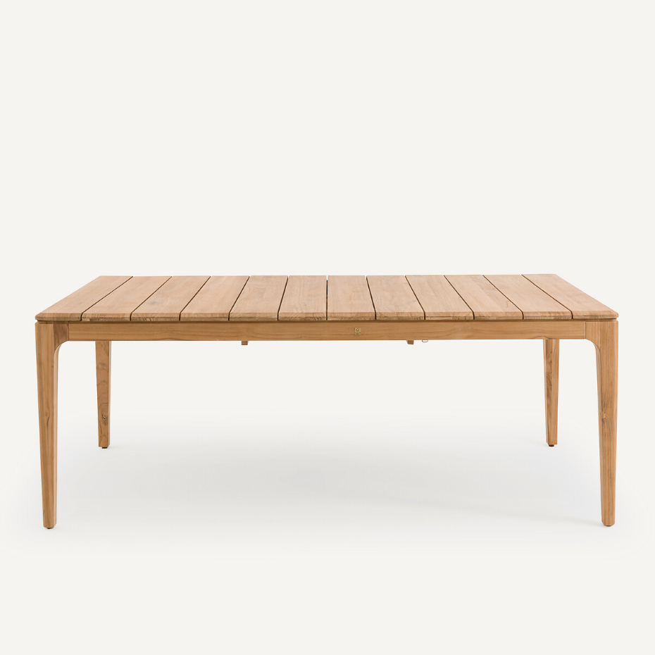 Table de jardin à allonges en teck massif, Cordano