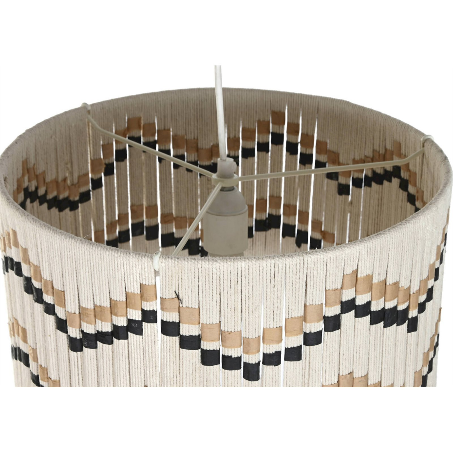 Suspension ronde en raphia tressé motif graphique Urban Vila2
