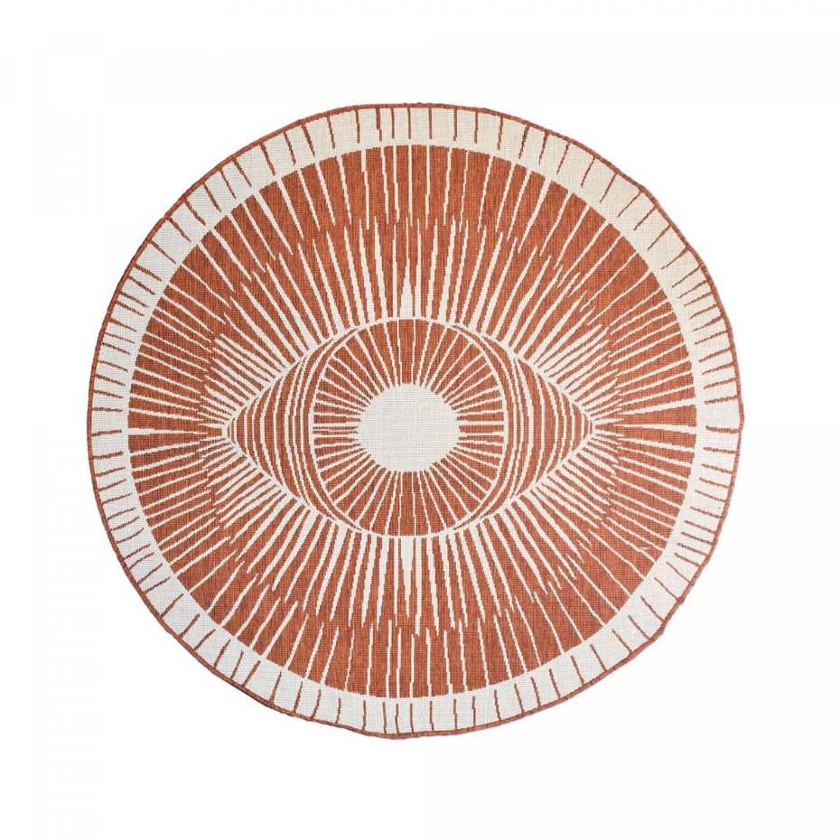 Tapis rond d'extérieur, kilim reversible LYN2 B ROND REVERSIBLE