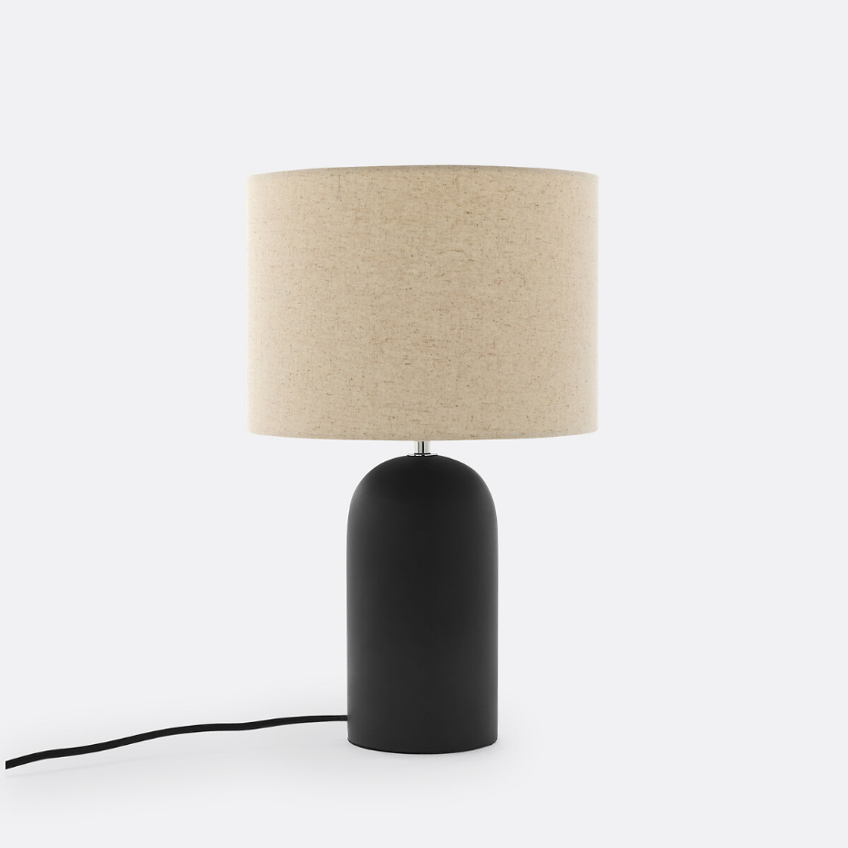 Lampe à poser béton et lin, Emna