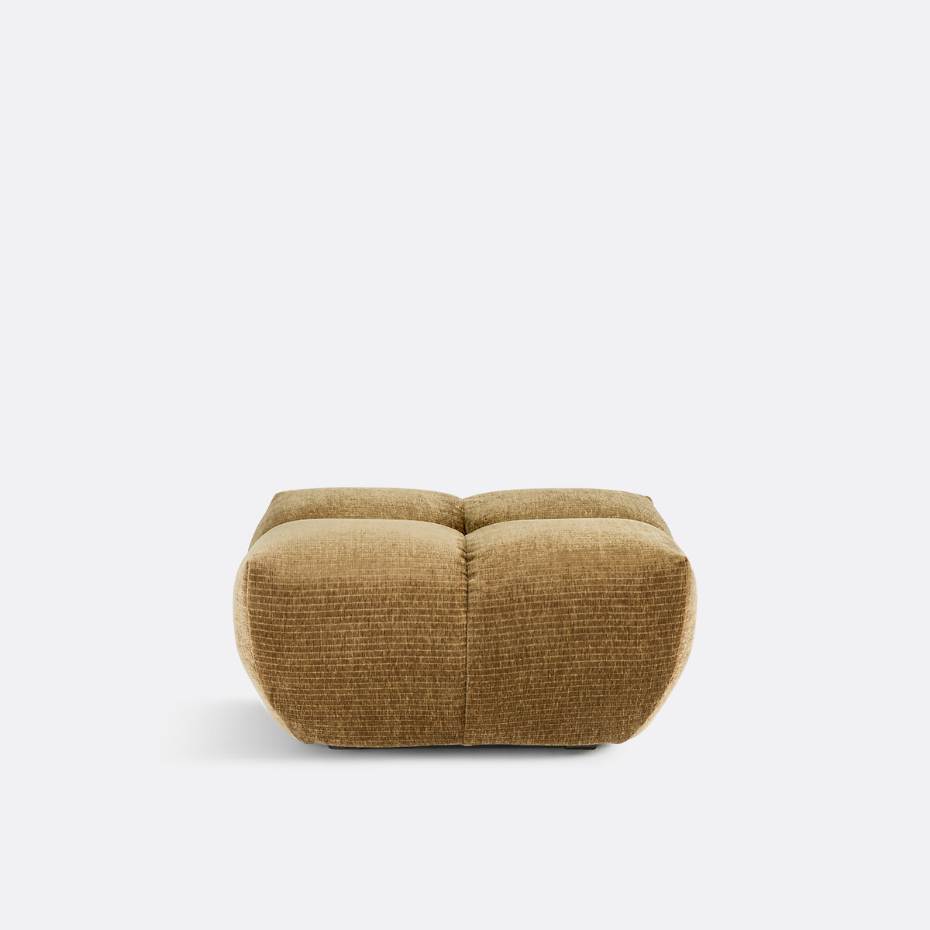 Pouf, velours côtelé vintage, L83 cm, Nuria