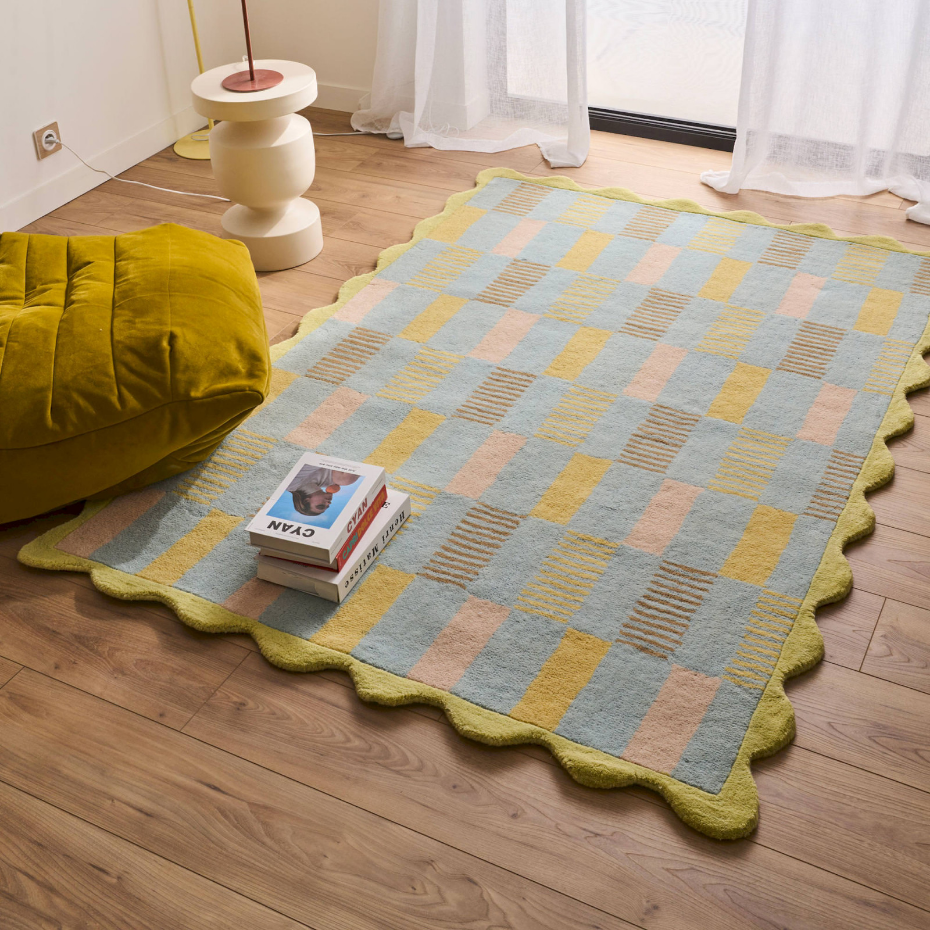 Tapis fait main en laine et coton Pantone
