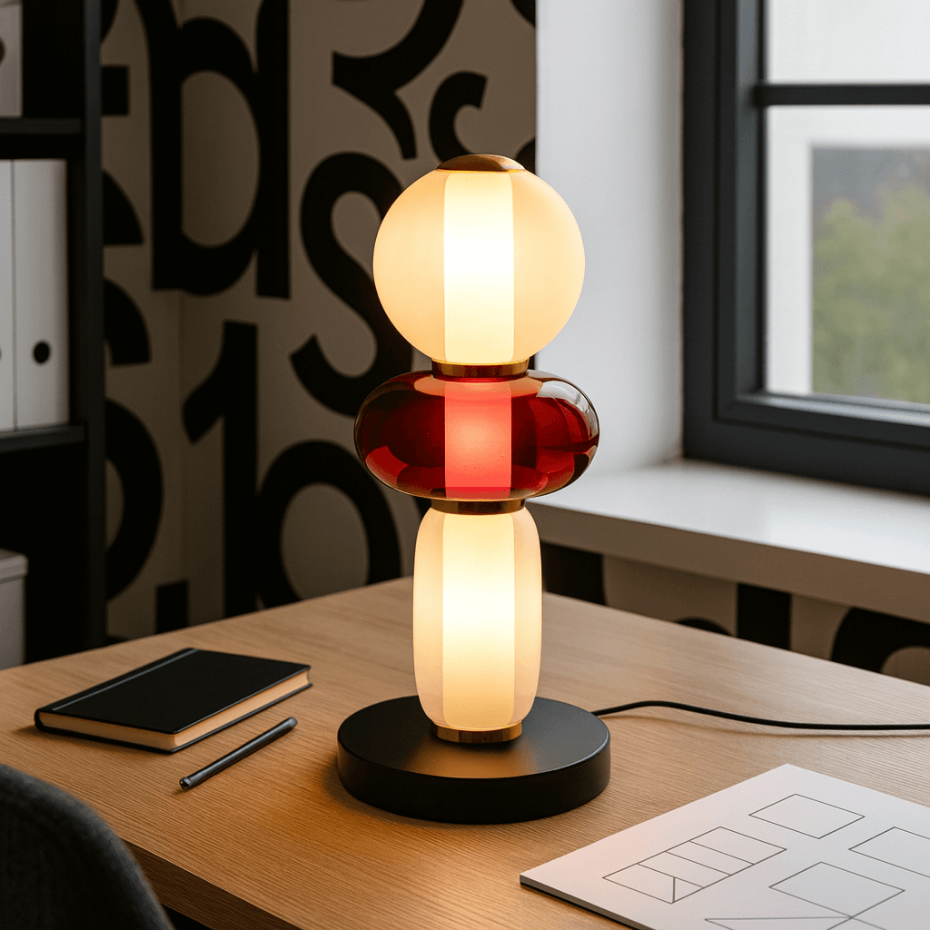 Lampe en verre et en acier, SUGAR