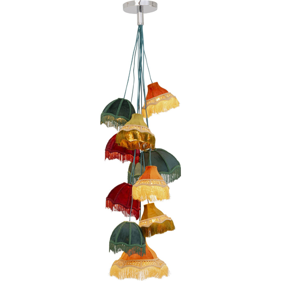 Suspension à franges en soie 10 abat-jours, SALOON
