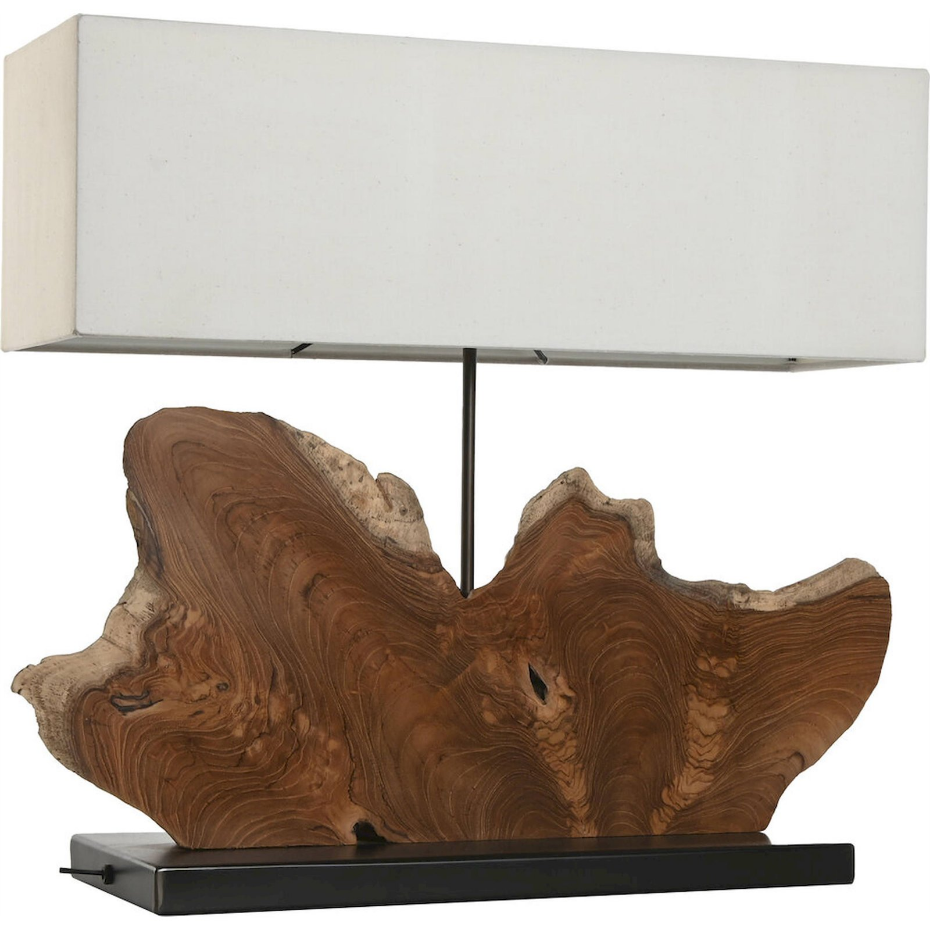 Lampe de table en bois et fer forgé rectangulaire Item Home Lamps 2c 24