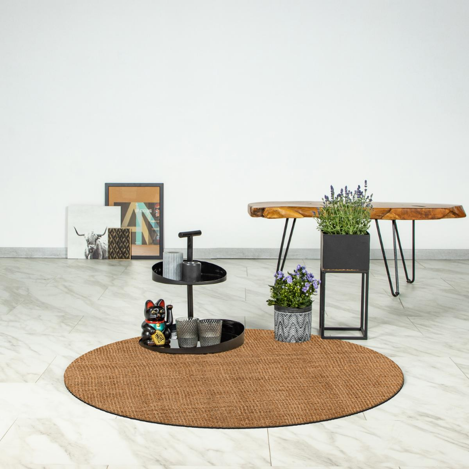 Tapis salon, fait main en jute