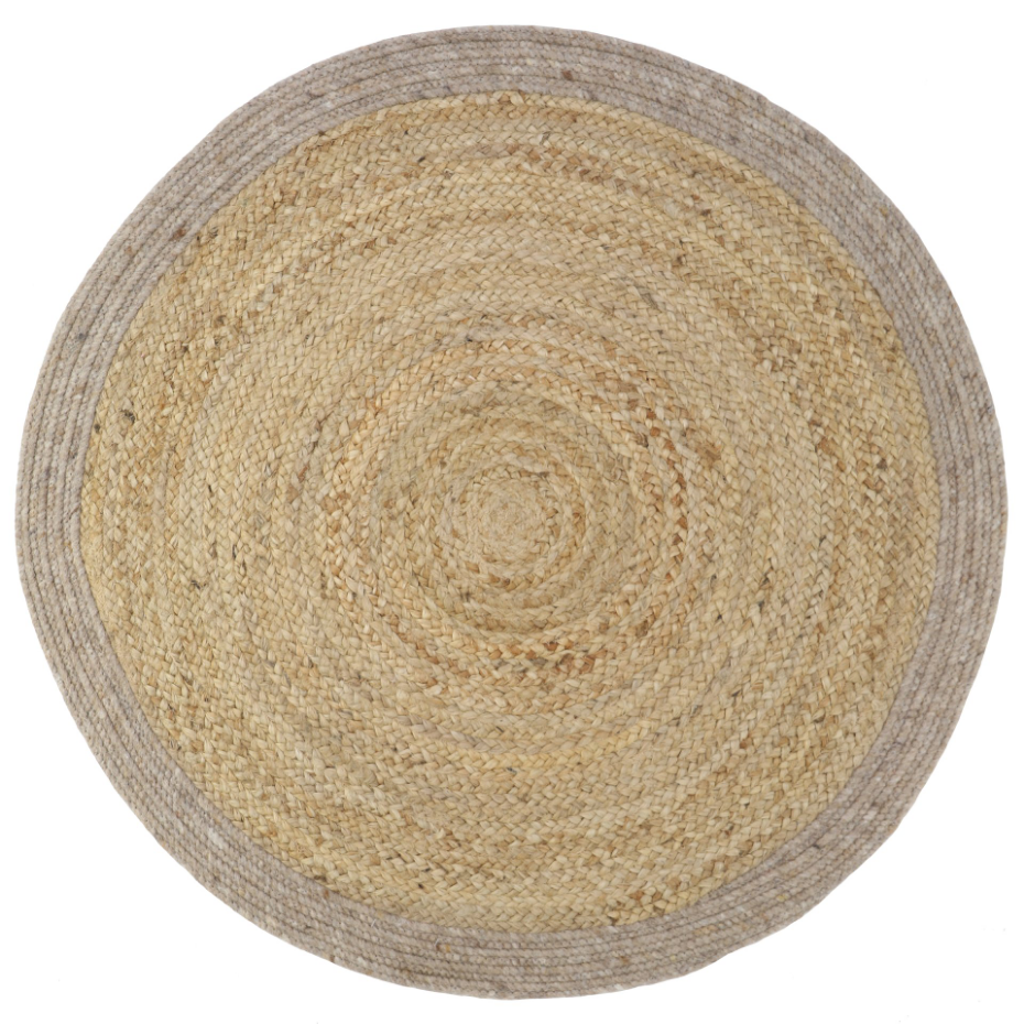 Tapis rond en jute et laine feutrée YHUKI