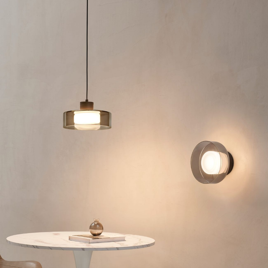 Suspension LED avec verre fumé - VALDO