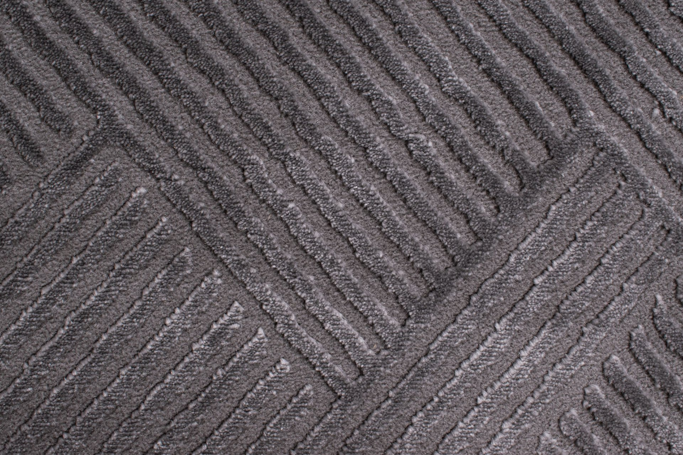 Tapis de salon rond à motif lignes BIANCA