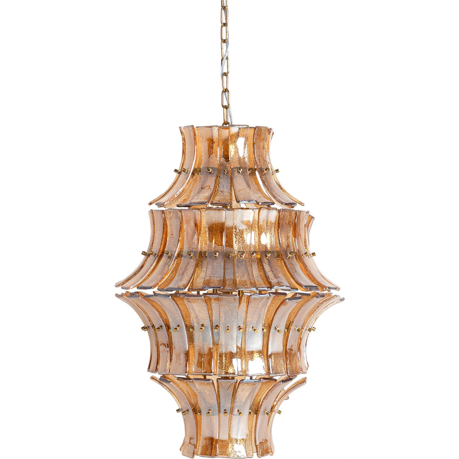 Lustre vintage en cristal finition marbrée
