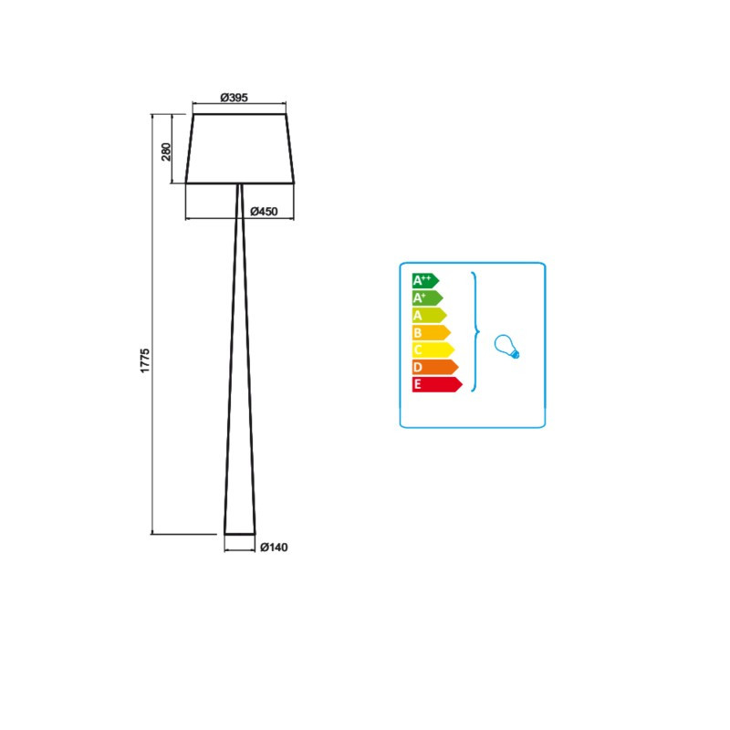 Lampadaire design en bois scandinave, TOTEM LS