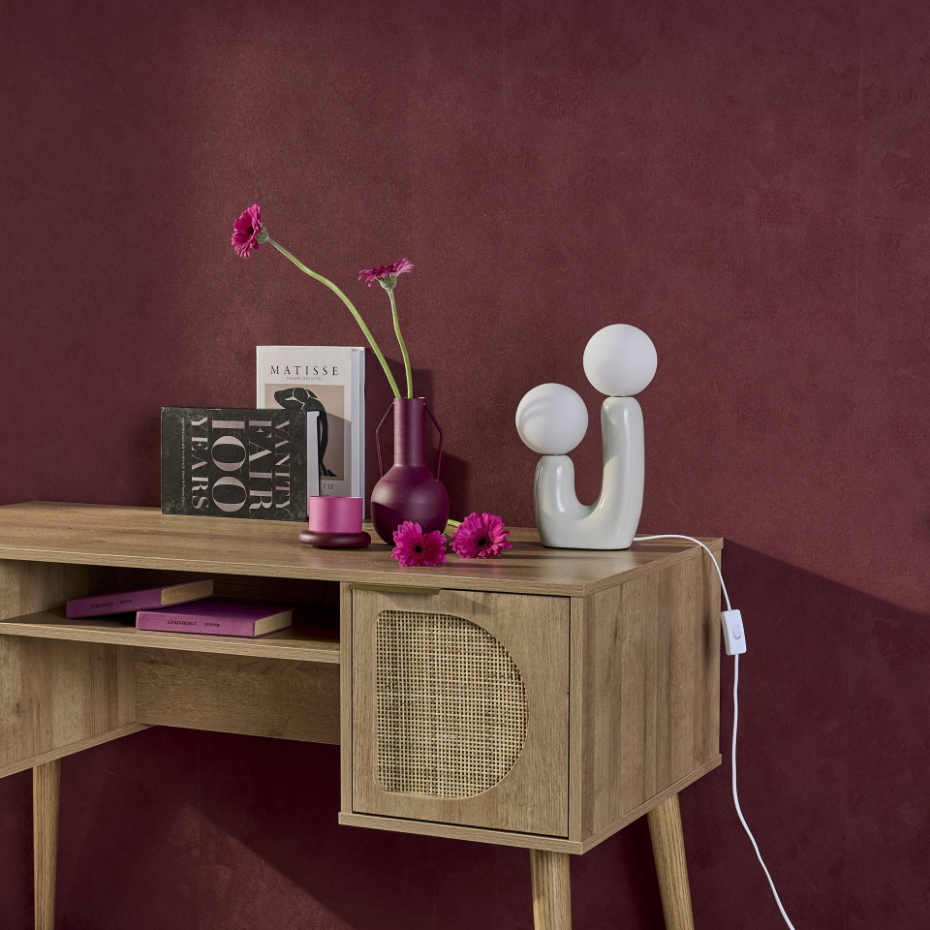 Lampe de table organique céramique et verre H 31cm DEVA