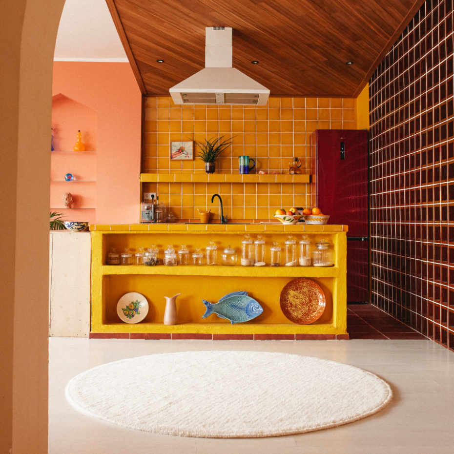 Tapis rond en laine Silhouettes