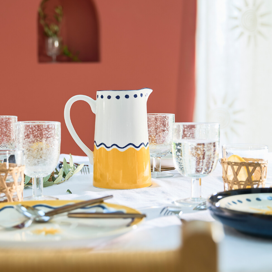 Lot de 6 verres à pied verre bullé, Faraji