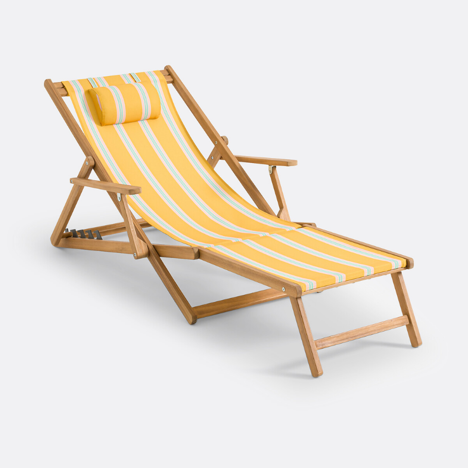 Chaise longue acacia et toile, Veniza