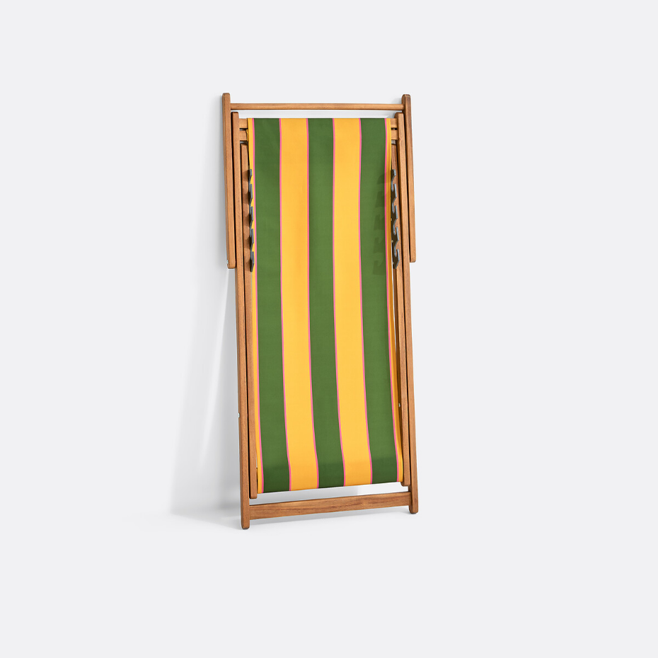 Chilienne en acacia massif, tissu avec motif à rayures, VALERIA