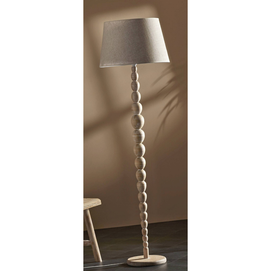 Lampadaire en bois d'aulne forme ronde