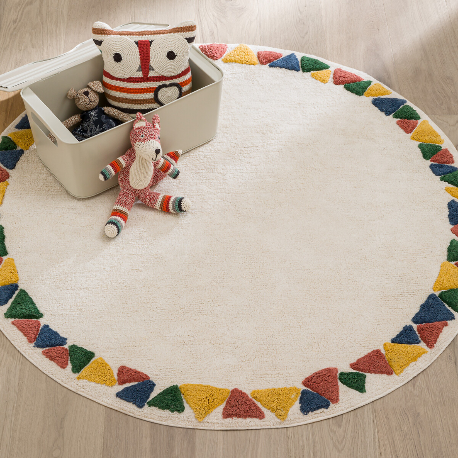 Tapis enfant rond en coton bio, Trikony
