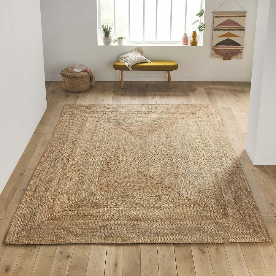 Tapis jute rectangulaire XXL, Aftas
