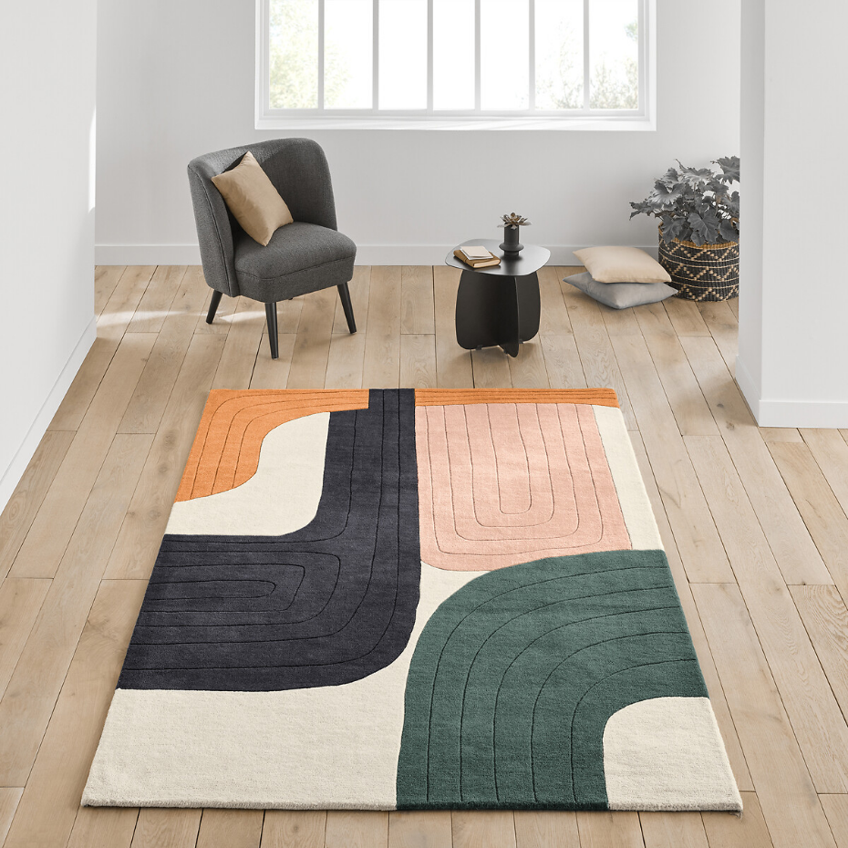 Tapis multicolore, laine, Milano