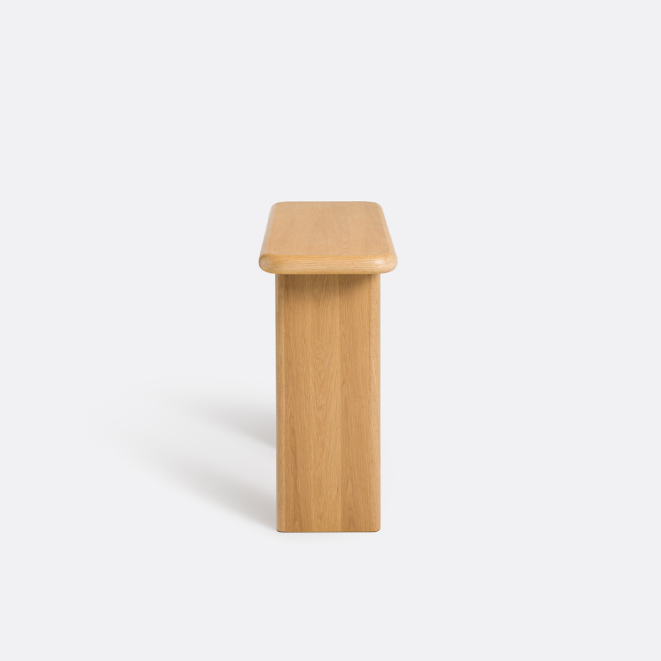 Console en plaqué chêne, Curva