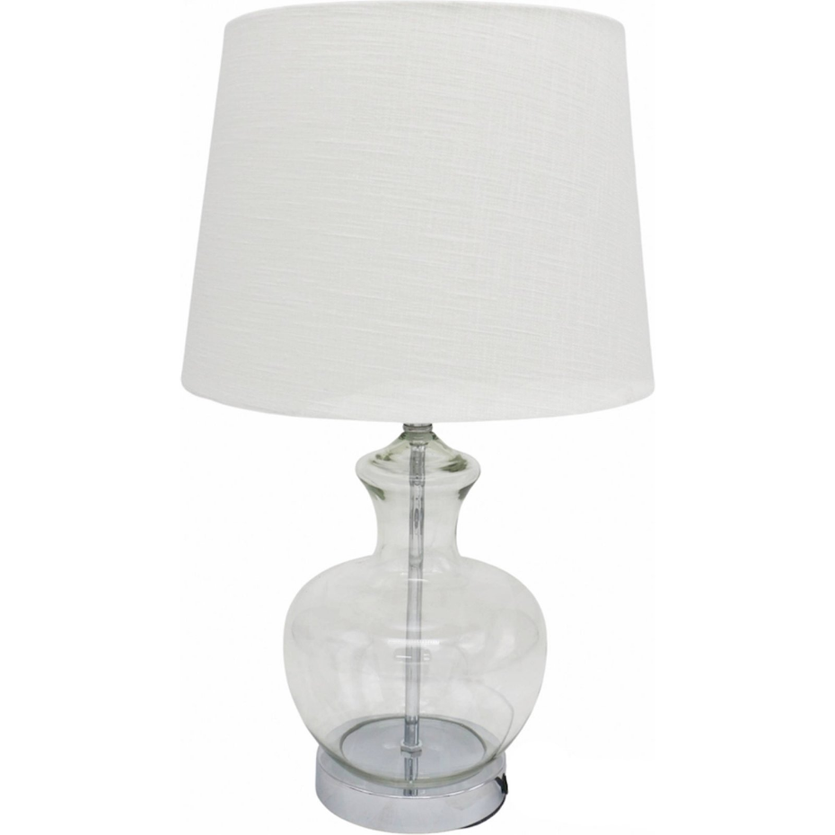 Lampe de table ronde en cristal et métal