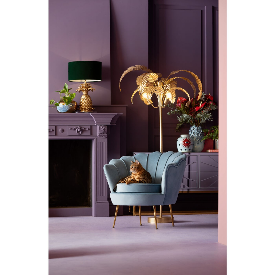 Lampadaire feuilles de palmier en acier