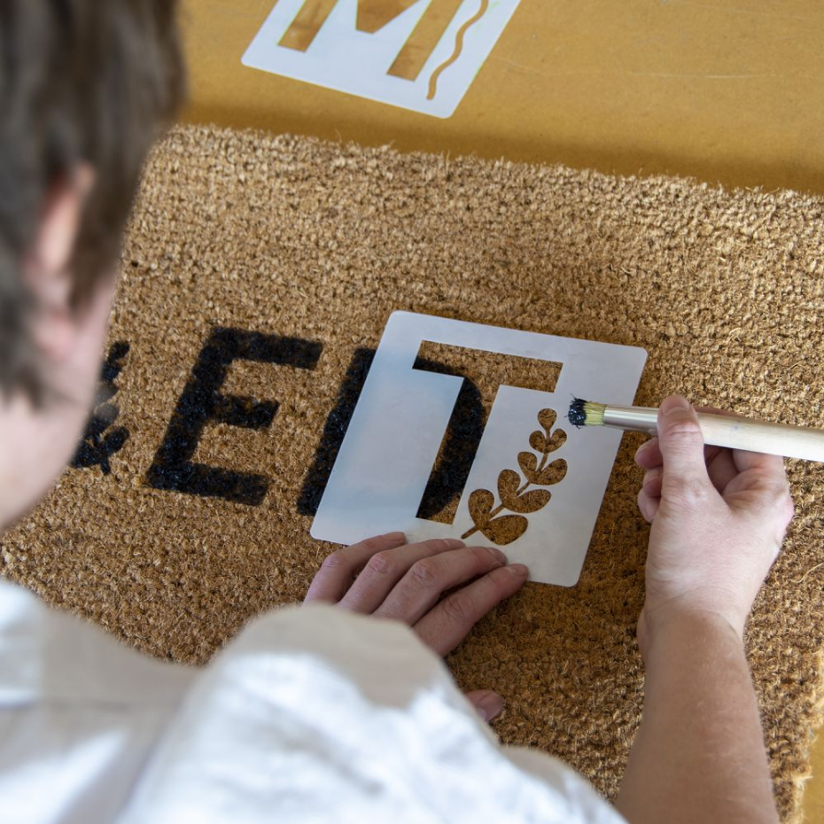 Paillasson en fibres de coco à personnaliser DIY Lettres