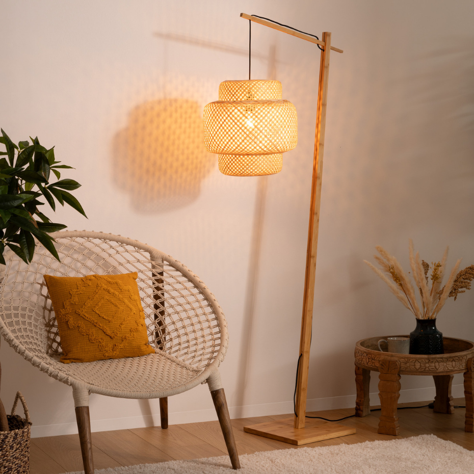 Lampadaire bambou tressé LIBY