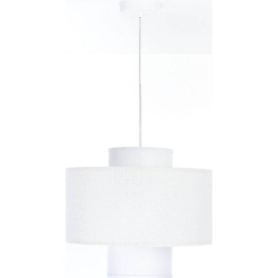Suspension ronde en jute et lin Twin Light