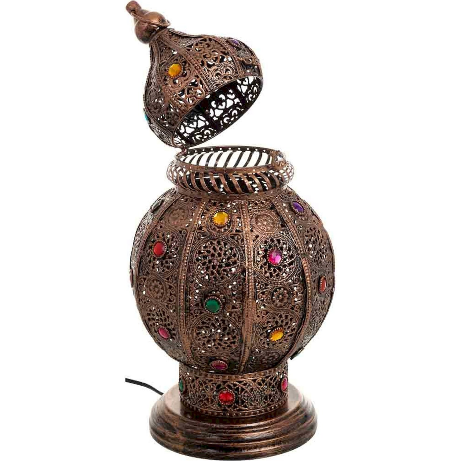 Lampe de table en métal style oriental organique