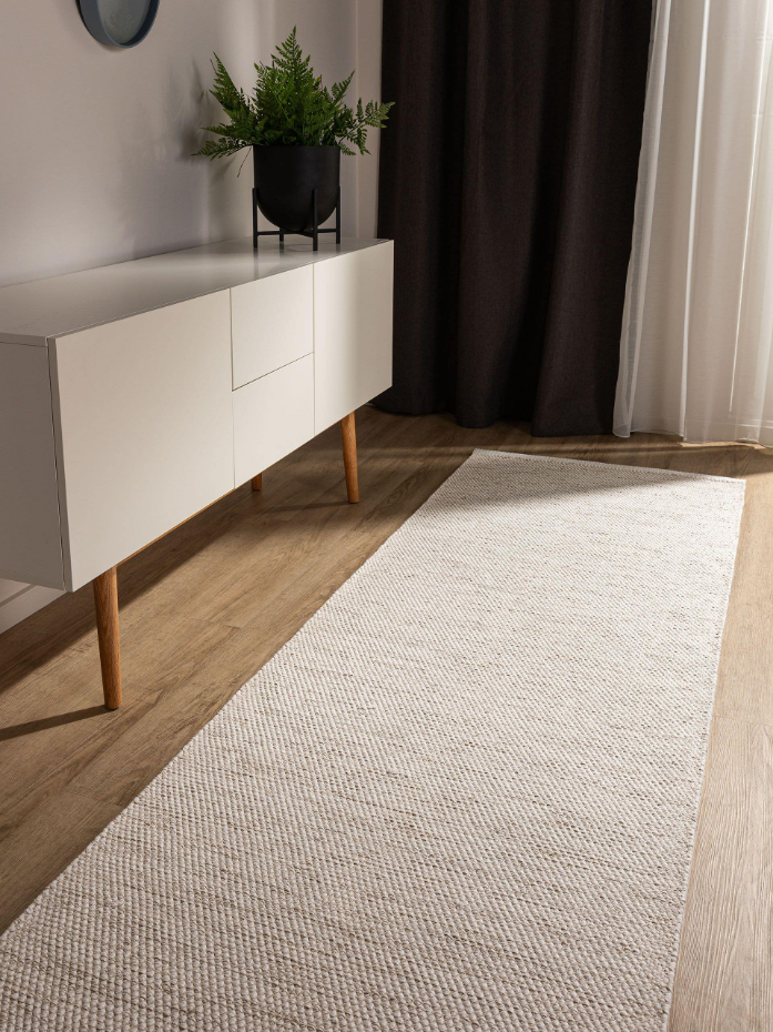 Tapis de couloir en coton tissé main RON