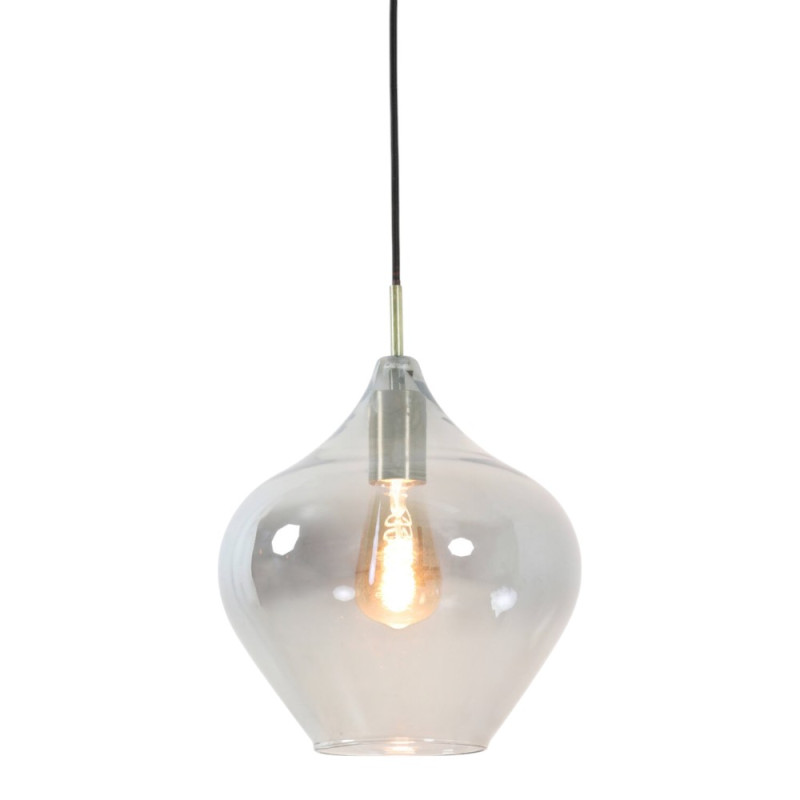 Suspension Karel Verre Fume Diamètre 27 Laiton