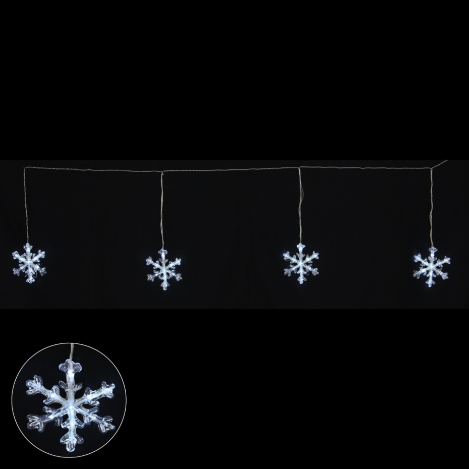 Guirlande électrique bannière de flocons 50Led