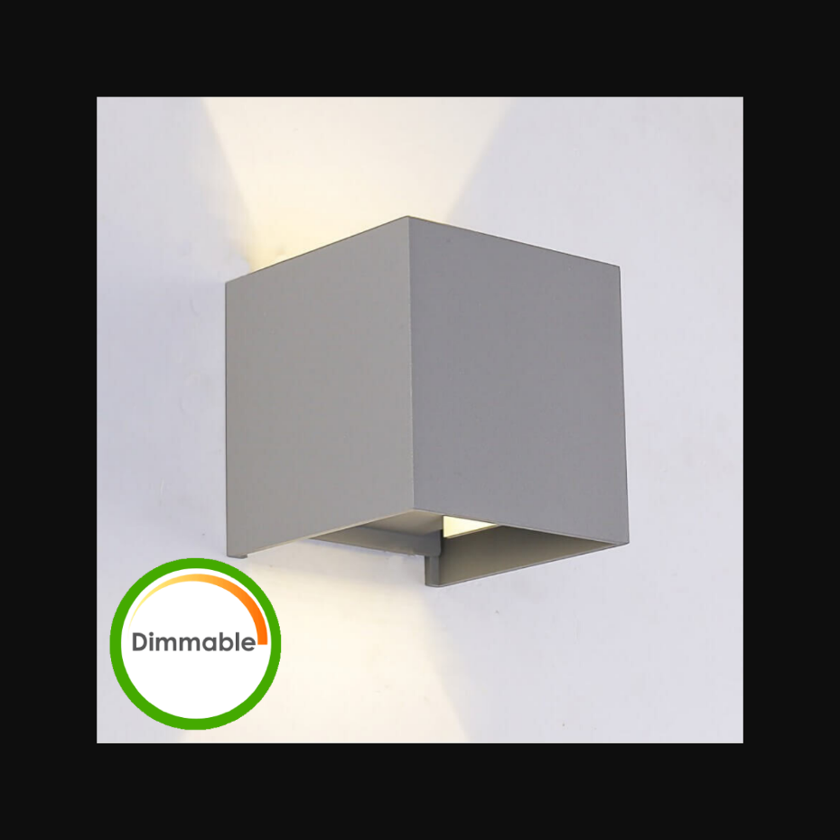 Applique LED réglable grise IP54 - CUBIC
