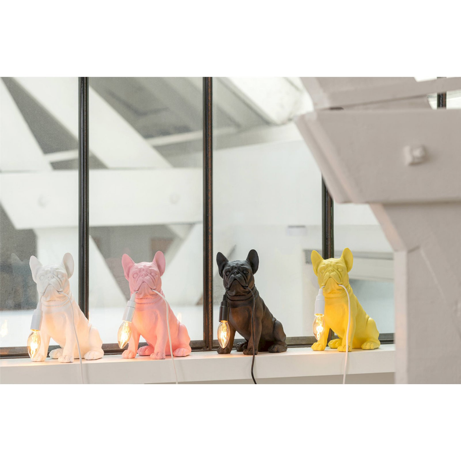 Lampe décorative bulldog en résine format organique