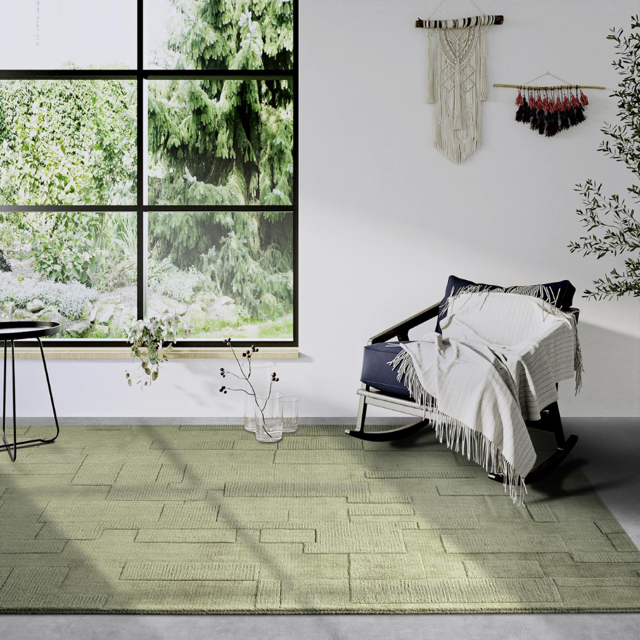 Tapis salon, motif géométrique authentique, WILHELMINE, tissé main