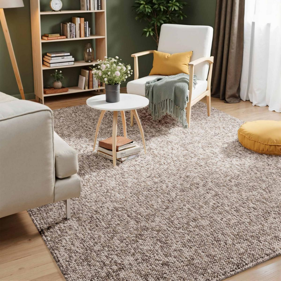 Tapis salon, motif faux uni, ROCCCO, look chaleureux, entretien