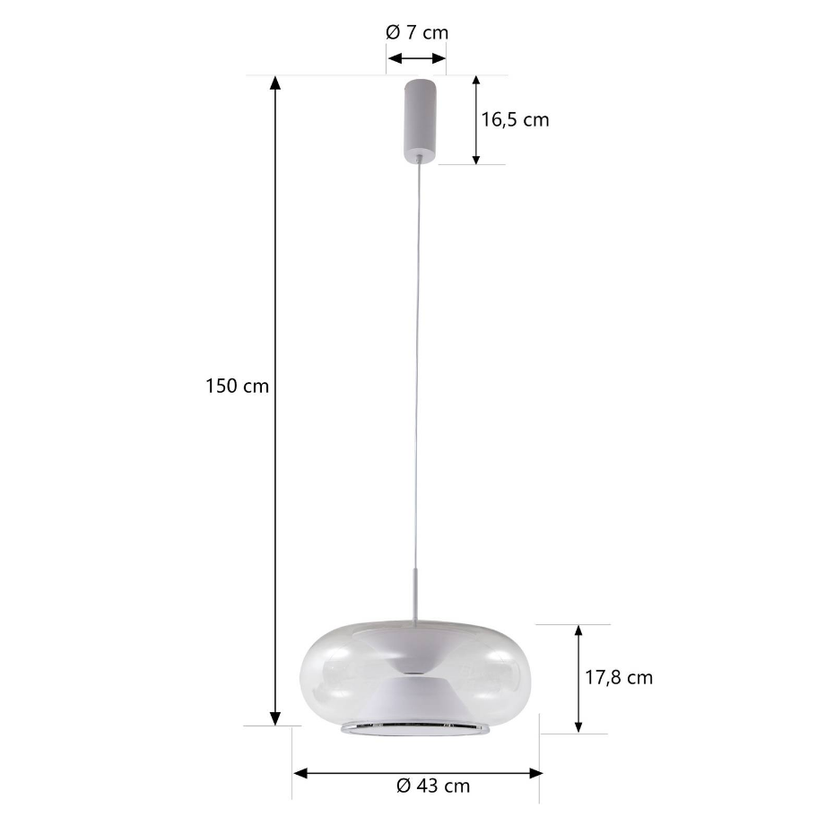 Suspension en verre moderneLED, Orasa