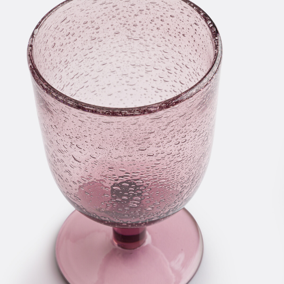 Lot de 6 verres à pied verre bullé, Faraji