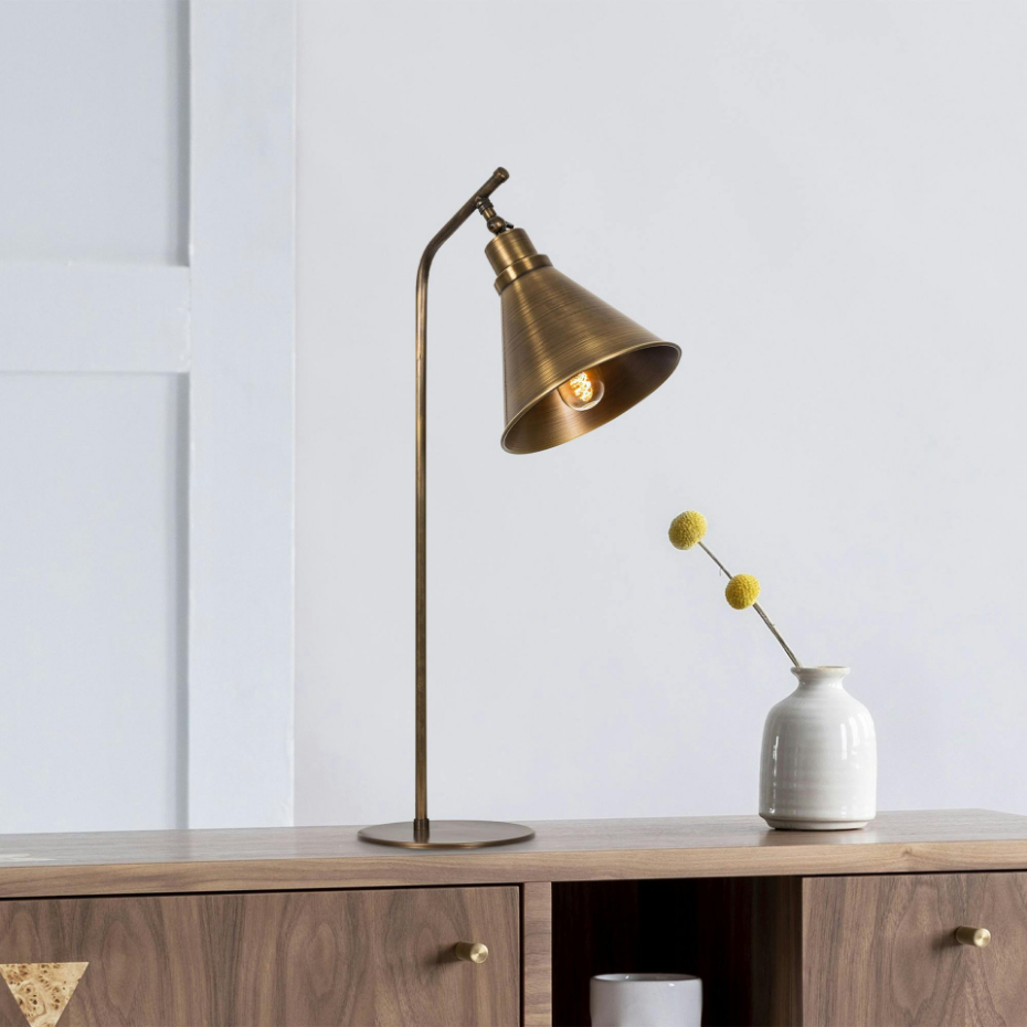 Lampe à poser vintage finition cuivrée, tête orientable SILE